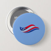 USA Stars & Stripes Golf Throw Kussen | Rood Wit Ronde Button 7,6 Cm (Voorkant /achterkant)