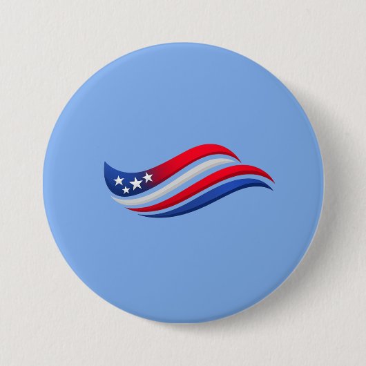 USA Stars & Stripes Golf Throw Kussen | Rood Wit Ronde Button 7,6 Cm (Voorkant)