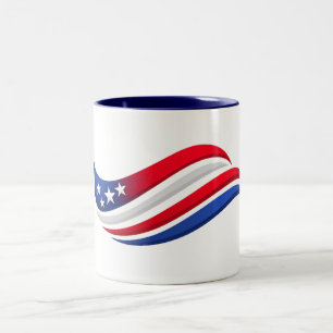 USA Stars & Stripes Golf Throw Kussen   Rood Wit Tweekleurige Koffiemok