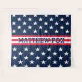 USA Stars Stripes ⭐ Monogram Verbluffend Wandkleed (Voorkant (horizontaal))