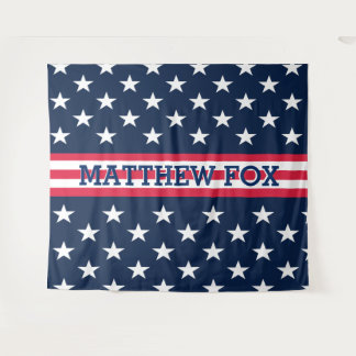 USA Stars Stripes ⭐ Monogram Verbluffend Wandkleed