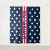 USA Stars Stripes ⭐ Monogram Verbluffend Wandkleed (Voorkant)