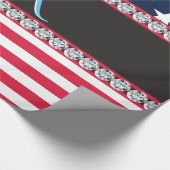 USA Stars Stripes Script Monogram Dazzling Cadeaupapier (Hoek)