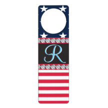 USA Stars Stripes Script Monogram Dazzling