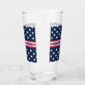 USA Stars Stripes Script Monogram Dazzling Glas (Links)