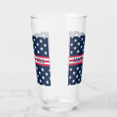 USA Stars Stripes Script Monogram Dazzling Glas (Rechts)