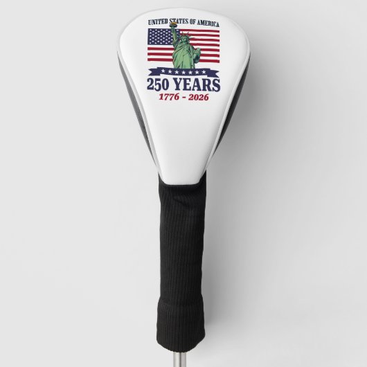 USA Statue of Liberty 250 Years 1776-2026 Golfheadcover (Voorkant)