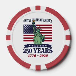 USA Statue of Liberty 250 Years 1776-2026 Poker Chips