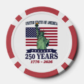 USA Statue of Liberty 250 Years 1776-2026 Poker Chips (Achterkant)