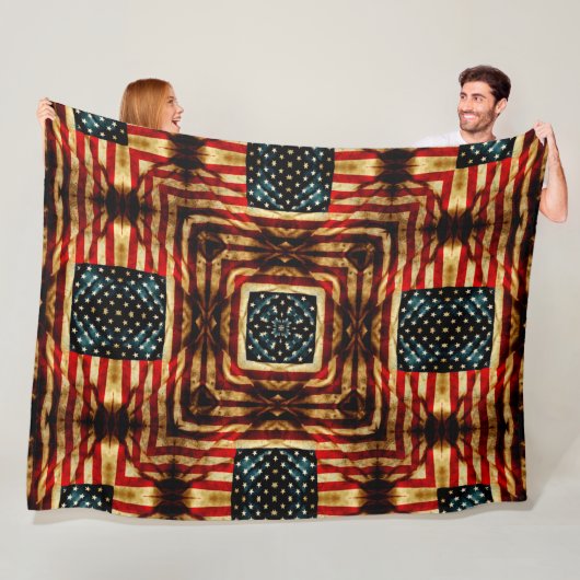 USA Steampunk  Burgeroorlog Vlag Quilt Fleece Deken (In situ)