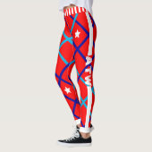 USA Sterren en strepen op ROOD Leggings (Links)