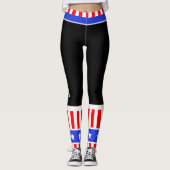 USA Sterren en strepen op uw kleur Leggings (Voorkant)