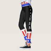 USA Sterren en strepen op uw kleur Leggings (Links)