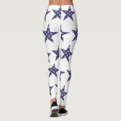 USA Sterren Patroon Blauw Patriotisch Leggings (Achterkant)