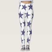 USA Sterren Patroon Blauw Patriotisch Leggings (Voorkant)