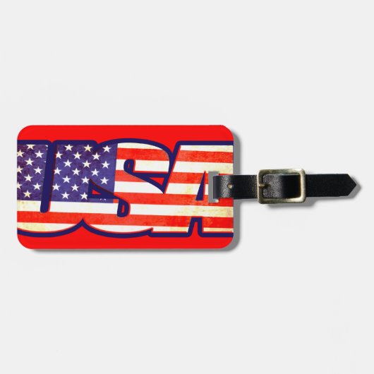 USA Sterren & strepen Amerika vlag bagagelabel (Voorkant horizontaal)