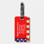 USA Sterren & strepen Amerika vlag bagagelabel (Achterkant verticaal)