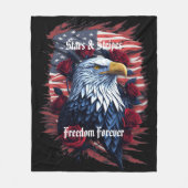 USA Sterren & Strips Vlag Kale Arend & Rozen Fleece Deken (Voorkant)