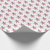 USA Sterrenpatroon met sterren en strepen Patrioti Cadeaupapier (Hoek)