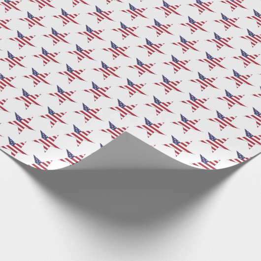 USA Sterrenpatroon met sterren en strepen Patrioti Cadeaupapier (Hoek)