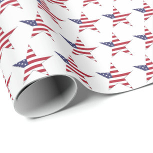 USA Sterrenpatroon met sterren en strepen Patrioti Cadeaupapier