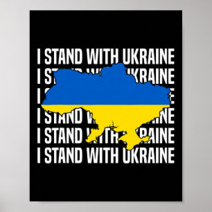 Usa Steun Oekraïense Vlag Oekraïense Liefde Ik Sta Poster