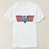 USA Stripes Wit T-shirt (Design voorkant)