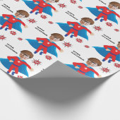 USA Superheld Jongen Fab Verjaardag Geweldig Cadeaupapier (Hoek)