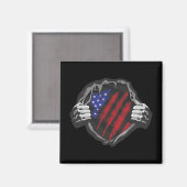 USA Superhelden Kostuum Vlag Magneet (Voorkant / Achterkant)