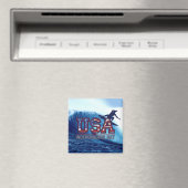USA Surfer Independence Day Magneten (Insitu (Vaatwasser))