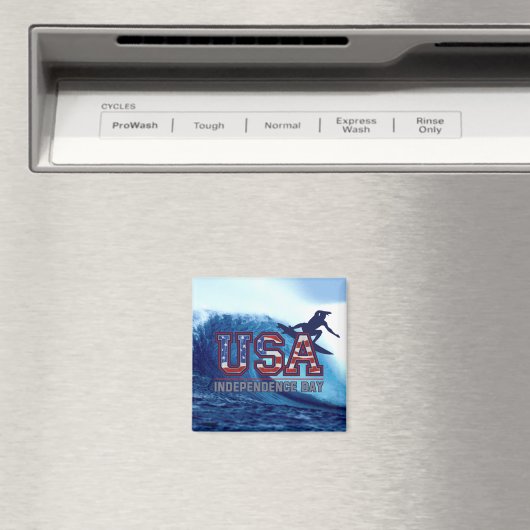 USA Surfer Independence Day Magneten (Insitu (Vaatwasser))