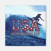 USA Surfer Independence Day Magneten (Voorkant)