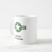 USA Sweet Freedom Green Koffiemok (Voorkant links)