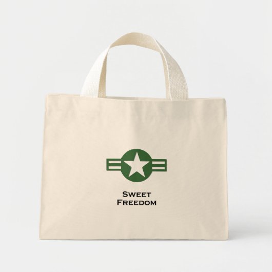 USA Sweet Freedom Green Mini Tote Bag (Voorkant)