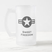 USA Sweet Freedom zwart Matglas Bierpul (Links)