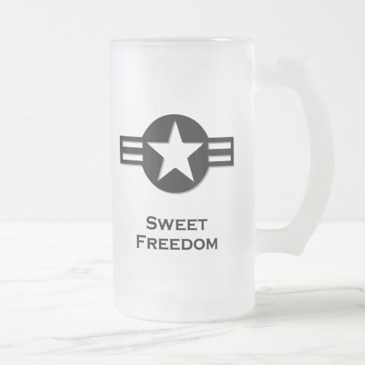 USA Sweet Freedom zwart Matglas Bierpul (Rechts)