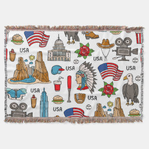 USA Symbolen  Naadloos Patroon Deken