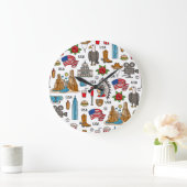 USA Symbolen  Naadloos Patroon Grote Klok (Huis)