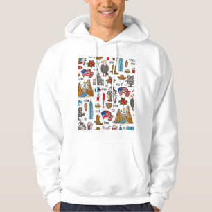 USA Symbolen Naadloos Patroon Hoodie