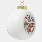 USA Symbolen  Naadloos Patroon Keramische Bal Ornament (Links)