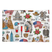 USA Symbolen Naadloos Patroon Kussensloop (Achterkant)