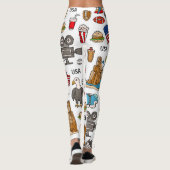 USA Symbolen  Naadloos Patroon Leggings (Achterkant)