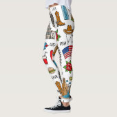 USA Symbolen  Naadloos Patroon Leggings (Links)