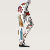 USA Symbolen  Naadloos Patroon Leggings (Rechts)