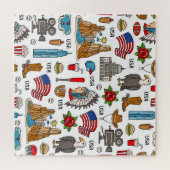 USA Symbolen  Naadloos Patroon Legpuzzel (Horizontaal)