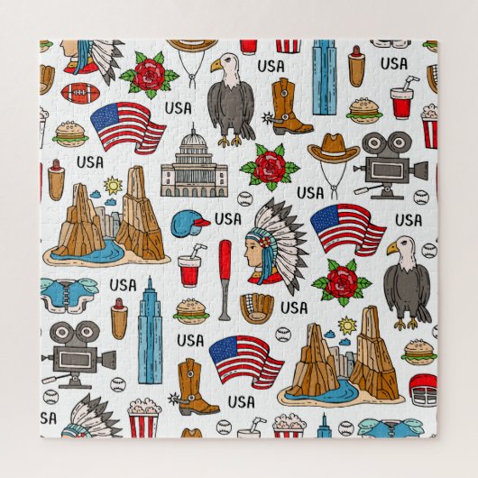 USA Symbolen  Naadloos Patroon Legpuzzel (Verticaal)