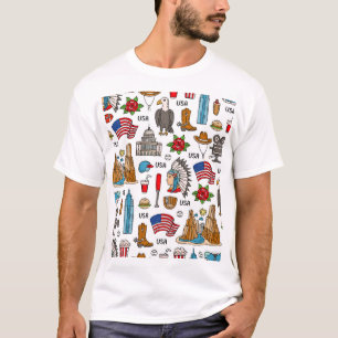 USA Symbolen Naadloos Patroon T-shirt