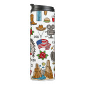 USA Symbolen  Naadloos Patroon Thermosbeker (Geroteerd rechts)