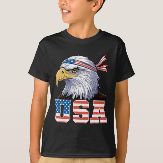 Usa T Shirt American Flag Men Women Kids Eagle Pat (Voorkant)