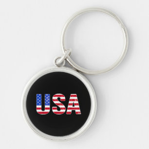 USA T-shirt Patriotische Amerikaanse Vlag Mannen V Sleutelhanger